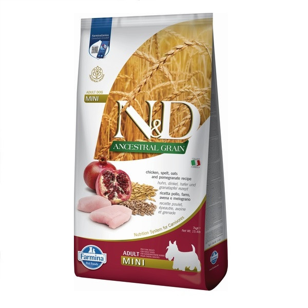 Farmina N&D Low Grain сухий корм для собак малих порід курка гранат 7 кг