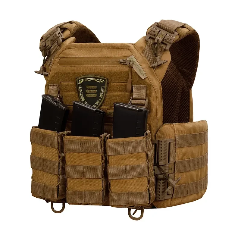Плитоноска Warmor gen.3 Pro Койот. Сиcтема швидкого скидання. 3 підсумки, фото 1