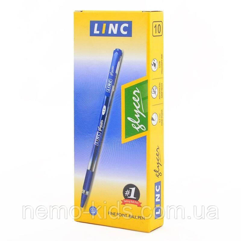 Ручка кульково-масляна "Glycer" синя 0,7 мм "LINC", ЦІНА ЗА УП. 10ШТ, у кор. 15*6*2см, фото 1