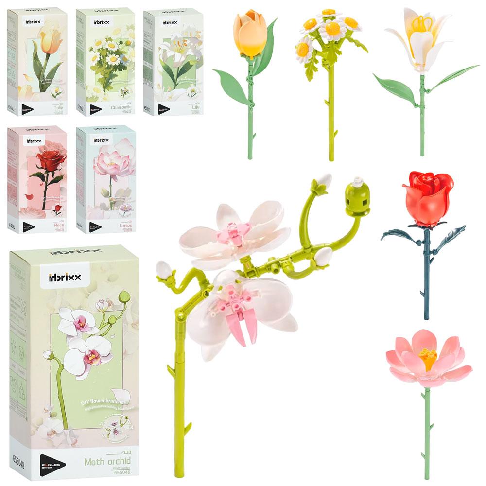 Конструктор 655042-43-44-48-53-55 (100шт) квітка, від 20см, 6 видів, в кор-ці, 8,5-18-5,5см, фото 1