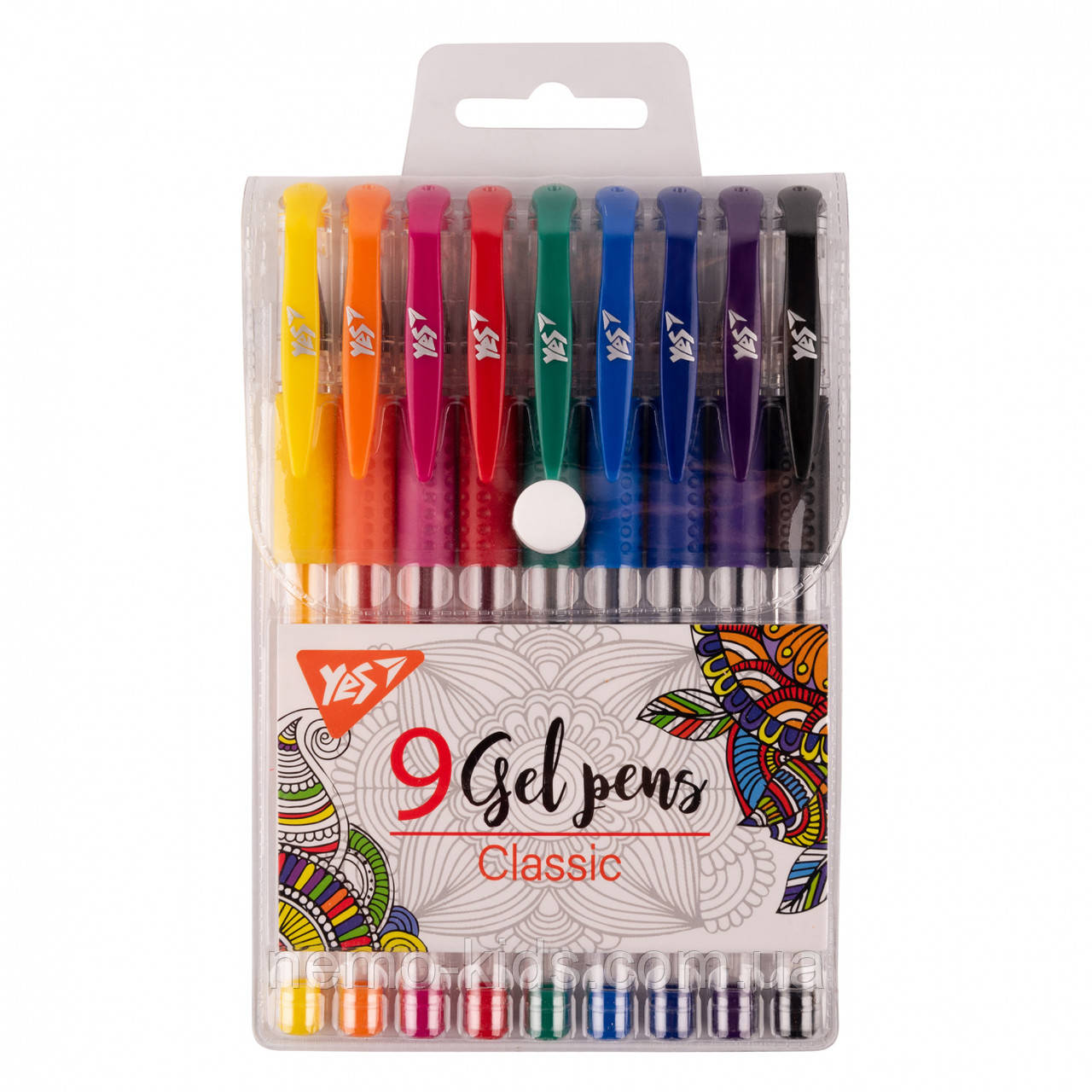 Набір гелевих ручок "Classic" 9шт, слюда 15*10*1,5см. ТМ YES, Україна, фото 1