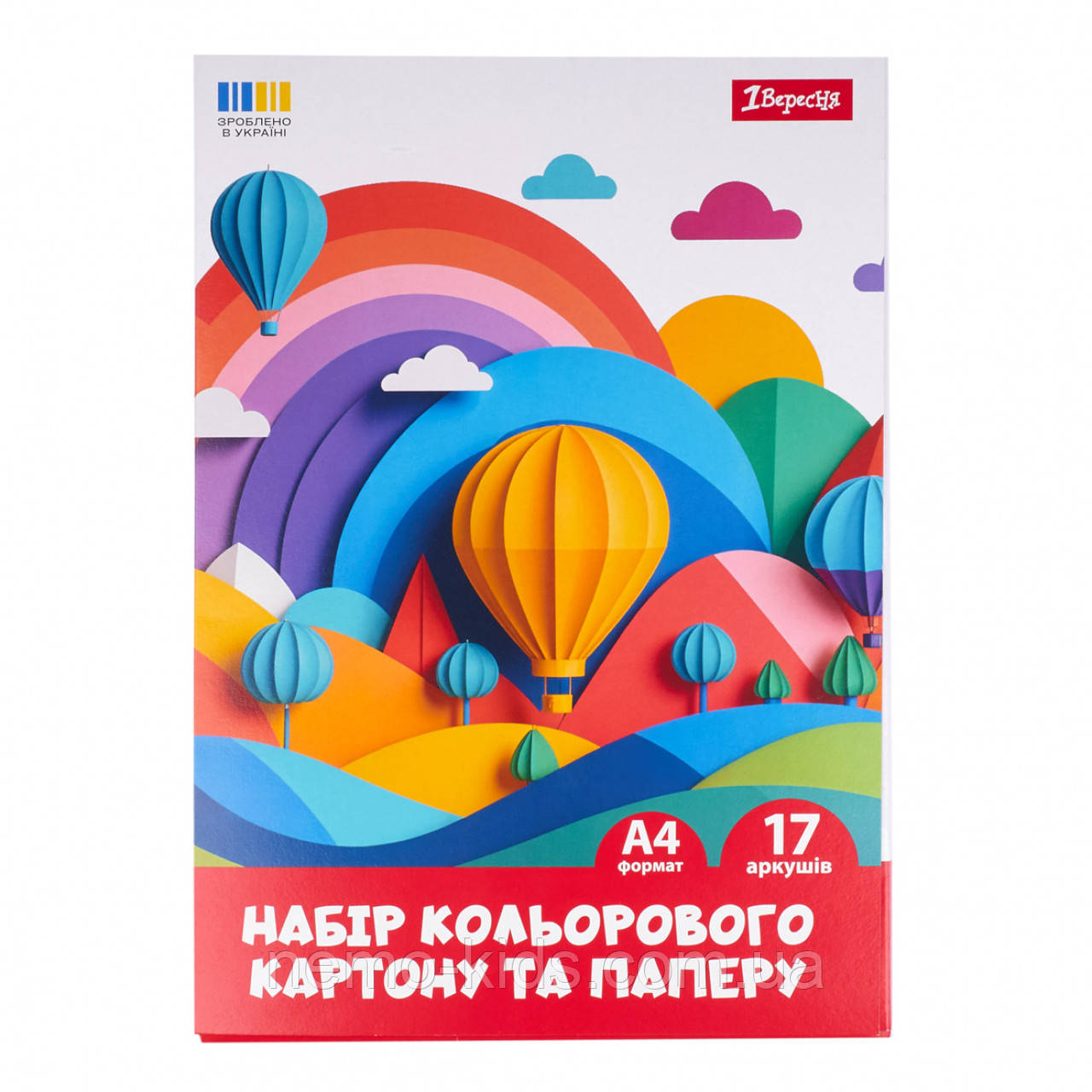 Набір кольорового картону та паперу "Classic", 17 аркушів, А4, папка 30*20см, ТМ 1 Вересня, Україна, фото 1