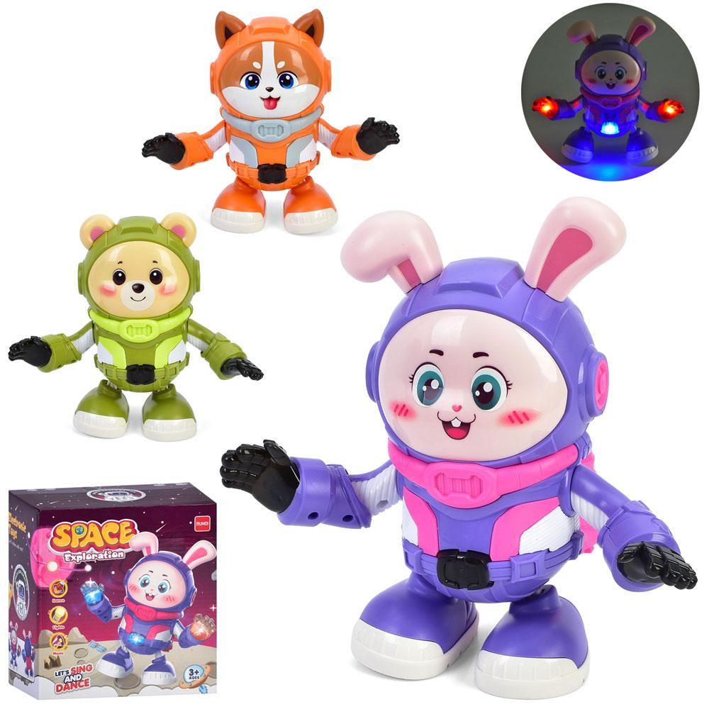 Музична іграшка RS-9047C-48C-49C (30шт) тварина-космонавт, 22см, музика, світло, танцює, 3 види, на бат-ці, в, фото 1
