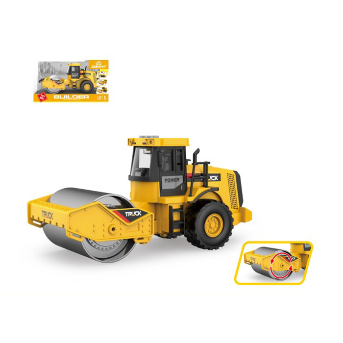 Будтехніка WY421A (24шт) каток, інерц, 24см, 1:16, звук, світло, гумові колеса, рухливі деталі, на бат(табл),, фото 1