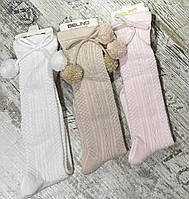 Ажурні гольфи для дівчаток із помпонами