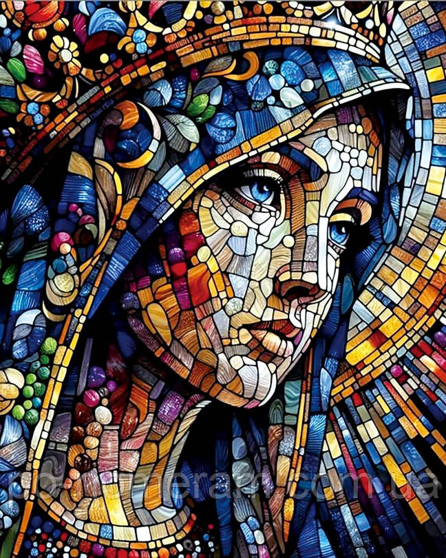 Картина стразами НікіТошка Мозайка Мадонни (NT137) 40 х 50 см (На підрамнику), фото 1