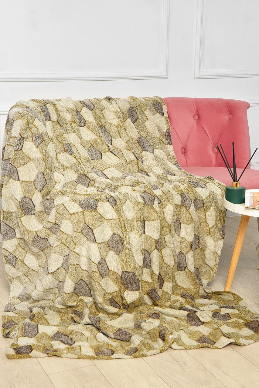 Плед коричневого кольору з принтом розмір 150*200 204086P, фото 1