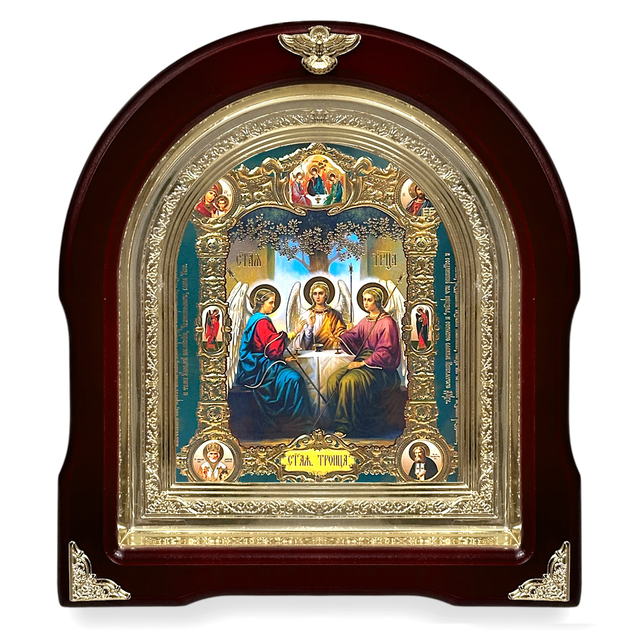 Ікона Пресвятова Christian, лік 15х18 см, у темному дерев'яному кіоті, арка, фото 1