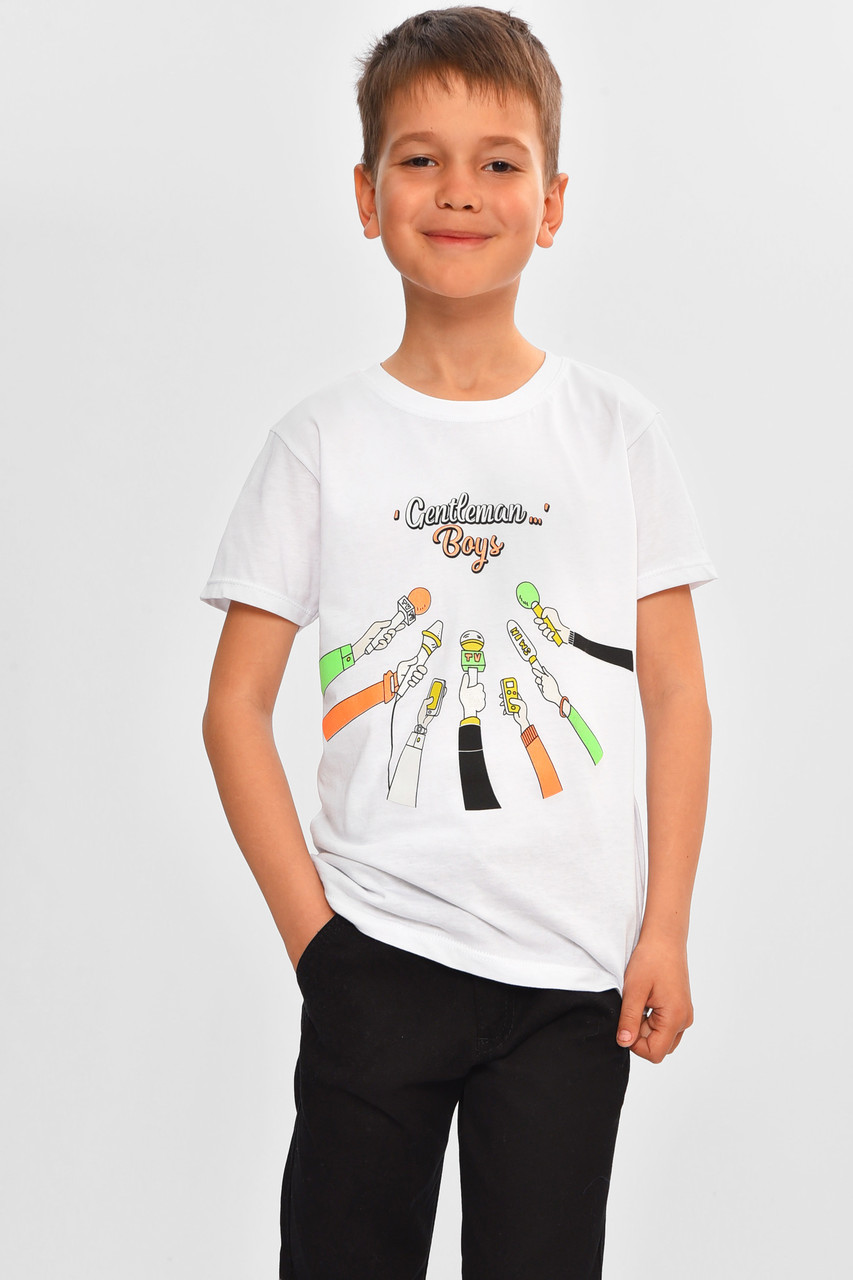 Футболка дитяча для хлопчика білого кольору 197370P, фото 1