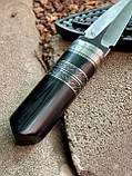 Кинджал ручної роботи «Скельд #1» зі шкіряними піхвами N690/60-61 HRC., фото 3