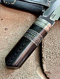 Кинджал ручної роботи «Скельд #1» зі шкіряними піхвами N690/60-61 HRC., фото 6