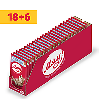 Влажный корм Мяу для кошек с рыбой в нежном соусе 85г 18+6шт (24шт)