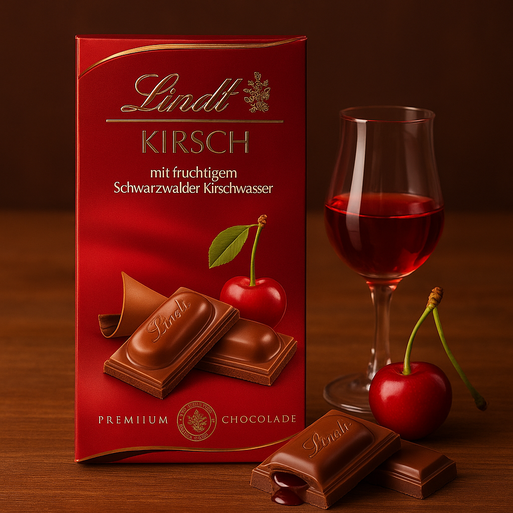 Шоколад Lindt Kirsch 😍 з вишневим лікером 100 г Швейцарія, фото 1