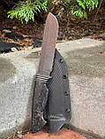 Ніж ручної роботи для полювання та риболовлі «Різак #5» з піхвами із холтексу S390/67 HRC., фото 4