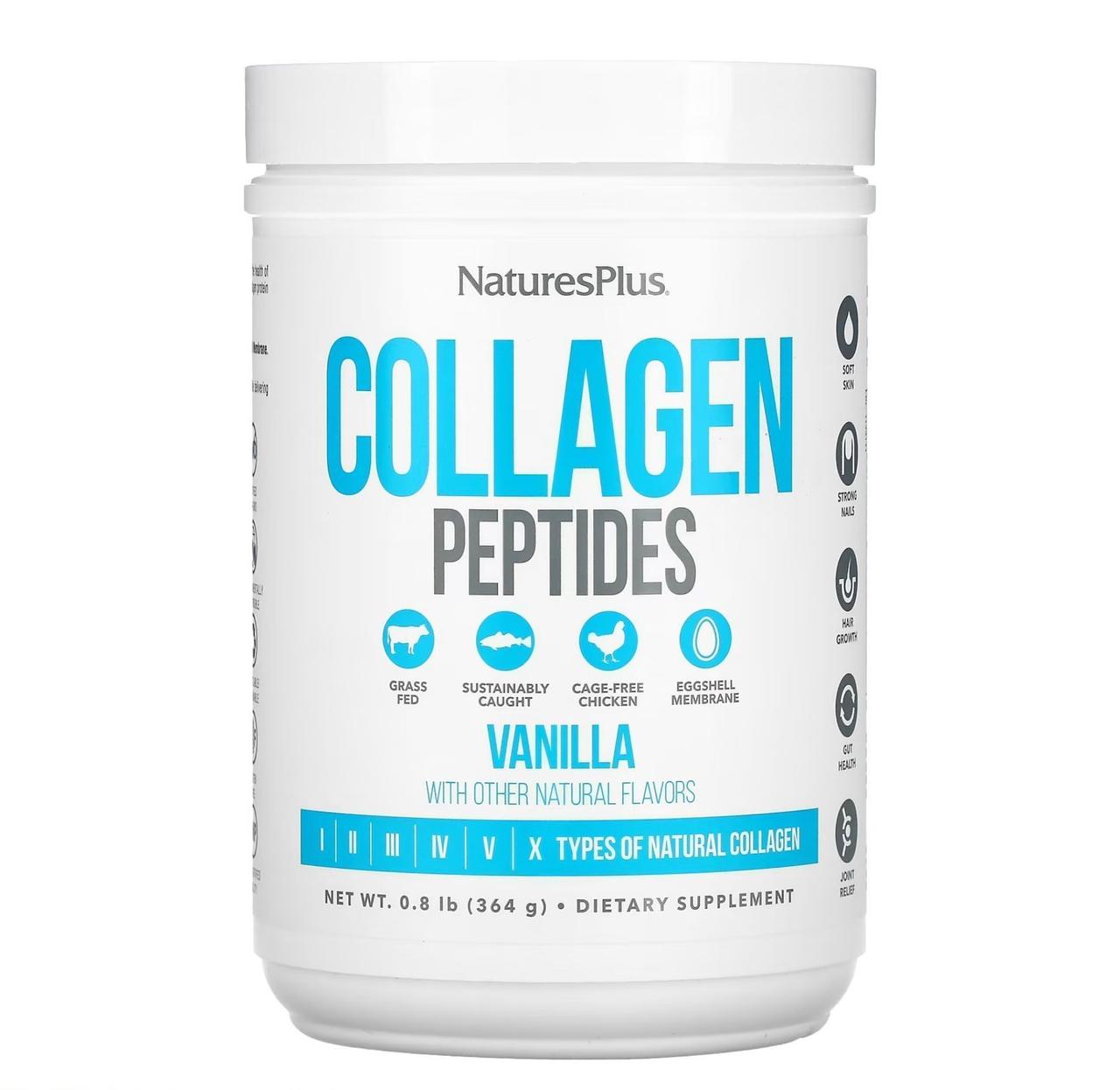 Пептиди колагену NaturesPlus Collagen Peptides Vanilla, 364 г, фото 1