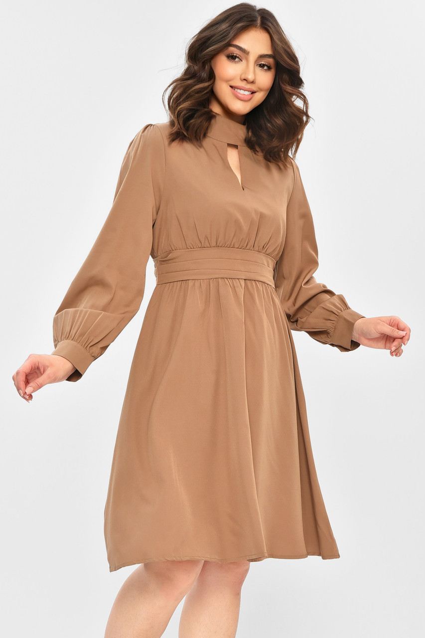 Сукня жіноча однотонна бежевого кольору 203784P, фото 1