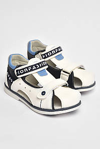 Сандалі дитячі хлопчик білого кольору на липучці 204359P