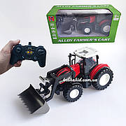 Трактор із ковшем на радіокеруванні на акумуляторі 3.7V Світло Гумові колеса Розмір 29 см Red