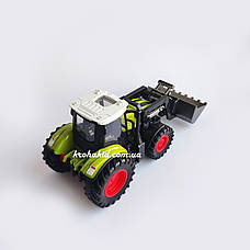 Трактор із ковшем на радіокеруванні на акумуляторі 3.7V Світло Гумові колеса Розмір 29 см Green, фото 4