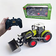 Трактор із ковшем на радіокеруванні на акумуляторі 3.7V Світло Гумові колеса Розмір 29 см Green