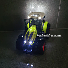 Трактор із ковшем на радіокеруванні на акумуляторі 3.7V Світло Гумові колеса Розмір 29 см Green, фото 5