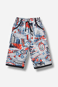 Бриджі дитячі для хлопчика сірого кольору з принтом 203525P