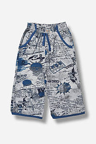 Бриджі дитячі для хлопчика сірого кольору з принтом 203527P