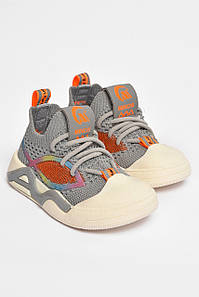 Кеди дитячі для хлопчика сірого кольору текстильні 203655P