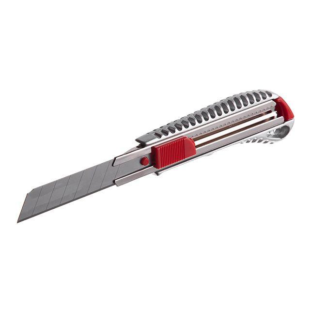 Ніж сегментний 18 мм, металева напрямна, протиковзний корпус INTERTOOL HT-0504