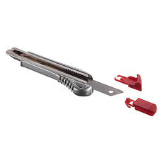 Ніж сегментний 18 мм, металева напрямна, протиковзний корпус INTERTOOL HT-0504, фото 3