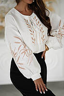 Женская вышиванка рубашка, современная красивая сорочка-вышиванка нарядная, праздничная рубашка вышитая, вышитые блузки