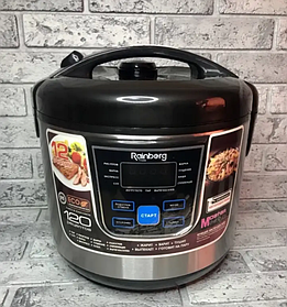 Мультиварка пароварка Rainberg 6л 1500Вт — 12 програм, автопідігрів, таймер, для приготування їжі на пару вдома
