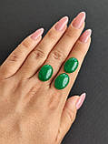 Зелений авантюрин натуральний камінь без оправи. Кабошон овал з авантюрину. Розміри 18*13*6 мм., фото 5