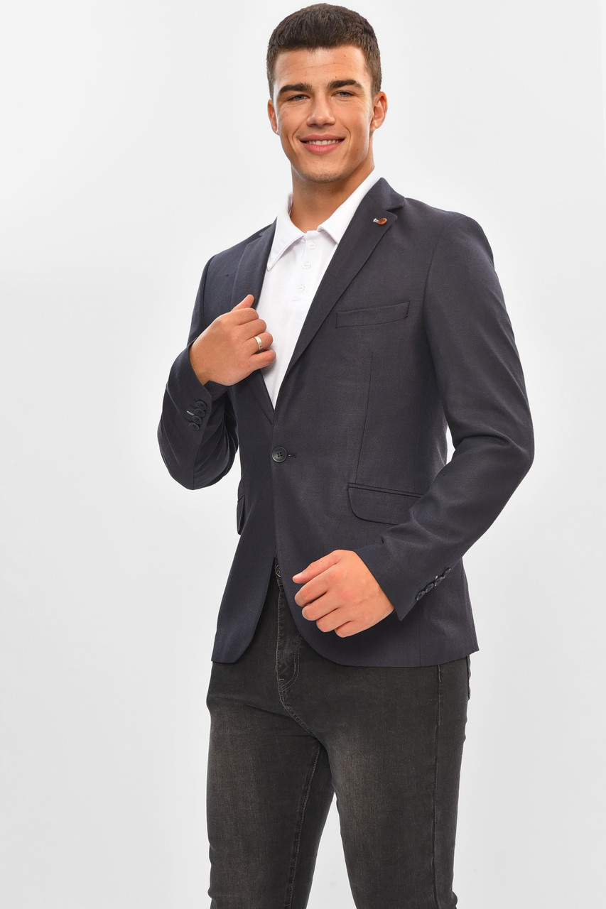 Піджак чоловічий темно-синього кольору 204451P, фото 1