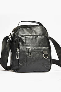 Сумка чоловіча через плече з екошкіри чорного кольору 203624P