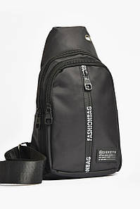 Сумка чоловіча через плече текстиль чорного кольору 203627P