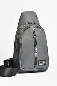 Сумка чоловіча через плече текстиль темно-сірого кольору 203628P