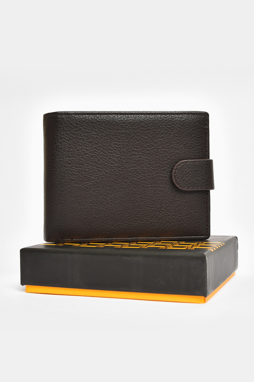 Гаманець чоловічий з екошкіри темно-коричневого кольору 203732P, фото 1