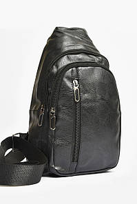 Сумка чоловіча через плече з екошкіри чорного кольору 203639P