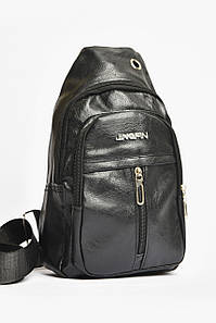 Сумка чоловіча через плече з екошкіри чорного кольору 203640P