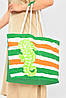 Сумка пляжна жіноча зеленого кольору з принтом 203850P, фото 2
