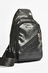 Сумка чоловіча через плече з екошкіри чорного кольору 203650P