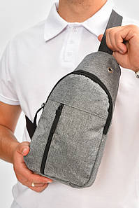Сумка чоловіча через плече текстиль сірого кольору 204456P