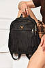 Рюкзак жіночий однотонний чорного кольору 204655P, фото 2