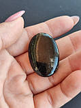 Шерл кабошон натуральний 35*24*7.5 мм камінь чорний турмалін. Камінь для ваших прикрас., фото 4