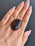 Шерл кабошон натуральний 35*24*7.5 мм камінь чорний турмалін. Камінь для ваших прикрас., фото 2
