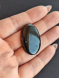 Шерл кабошон натуральний 33.5*21.5*6.5 мм. камінь чорний турмалін. Камінь для ваших прикрас., фото 4
