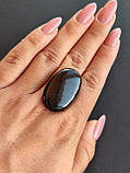 Шерл кабошон натуральний 33.5*21.5*6.5 мм. камінь чорний турмалін. Камінь для ваших прикрас., фото 2