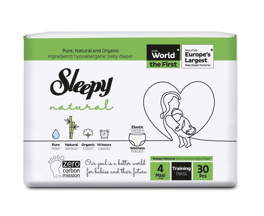 Підгузки-трусики Sleepy Natural Maxi-4 (7-14кг) 30 шт, фото 1