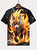 Футболка чоловіча 3D-принт Вогняний лис термо дихаюча L 52 LuxAurum322, фото 2